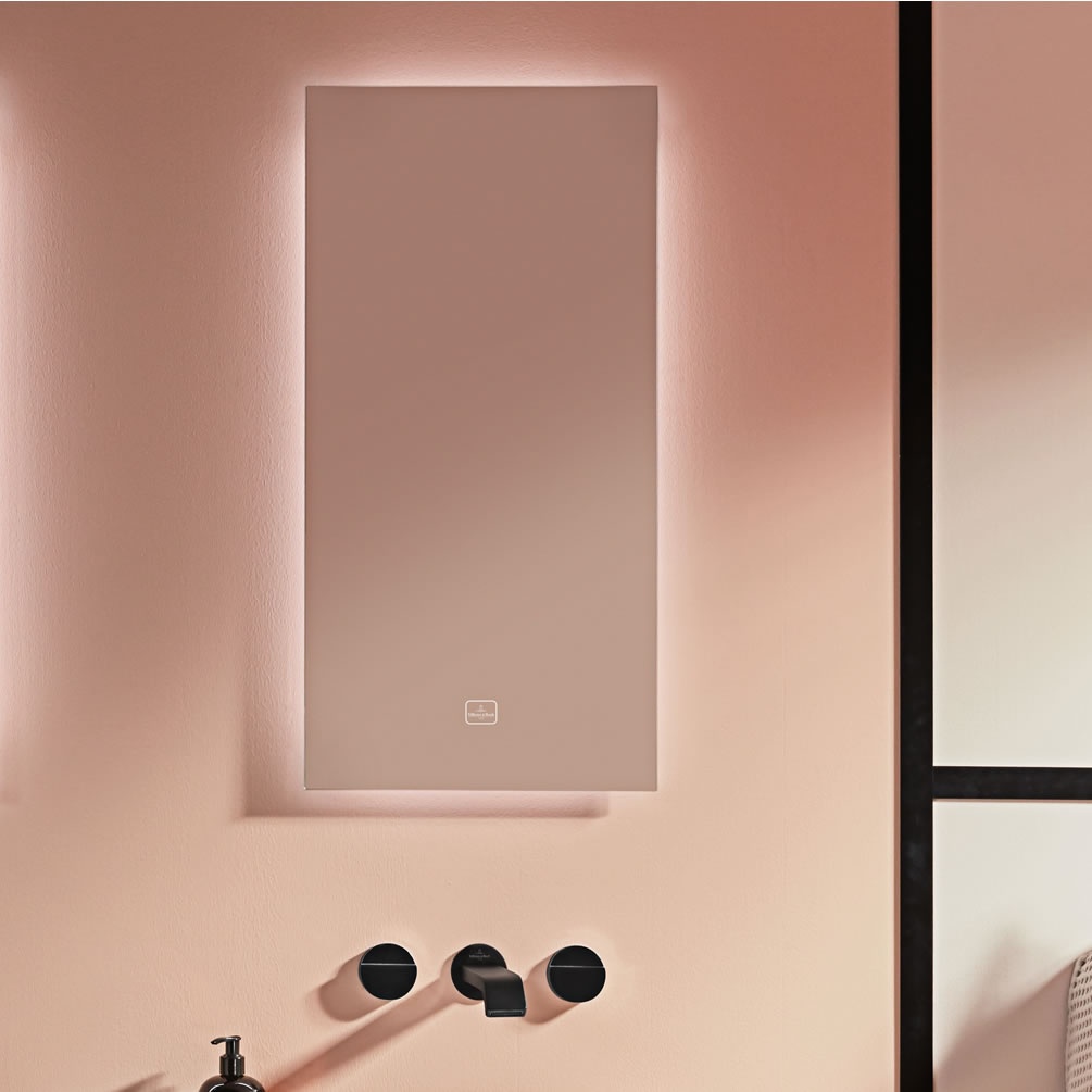 Lifestyle image of Villeroy & Boch More to See Lite 370 x 750mm LED Mirror